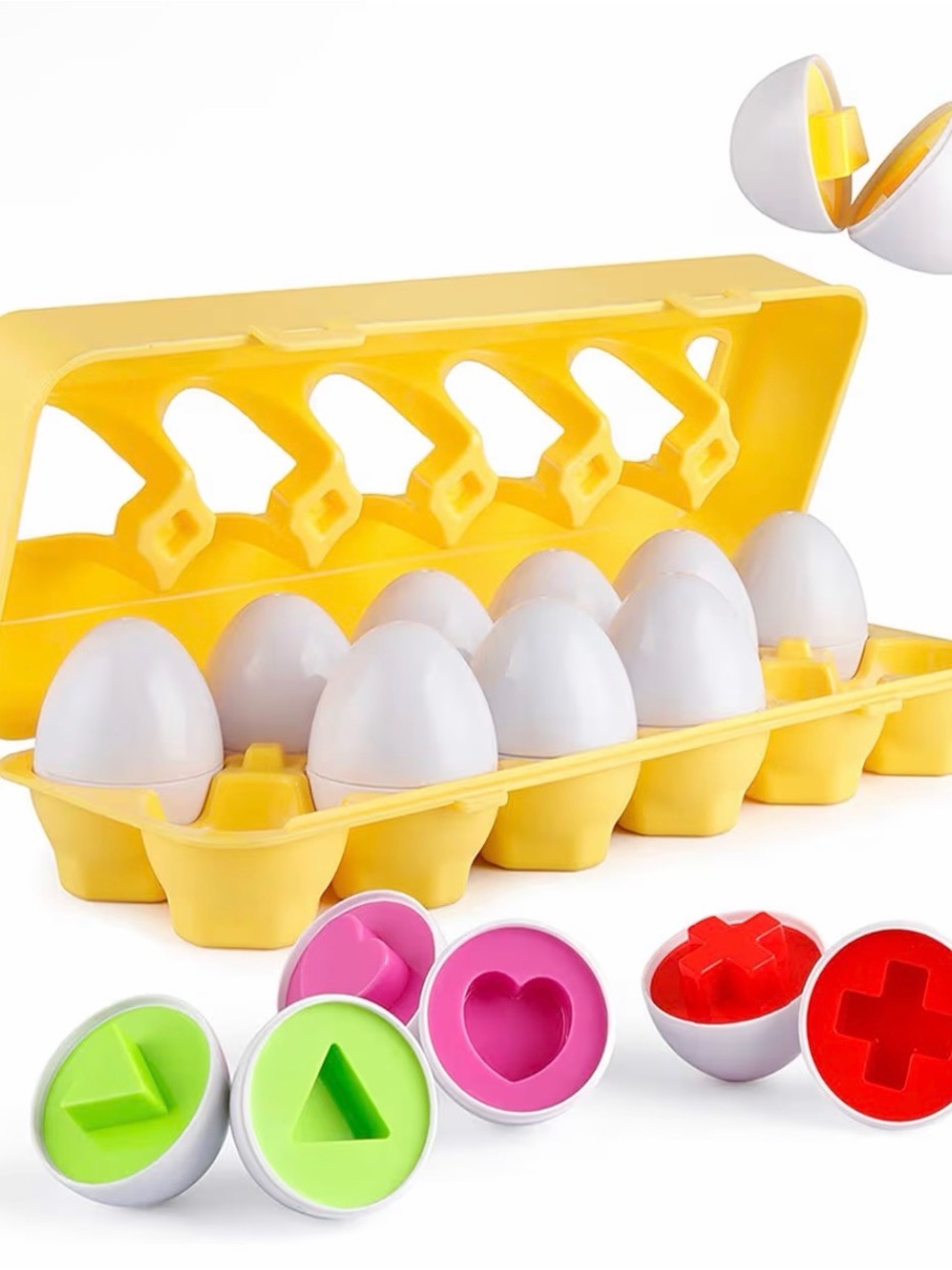 Coogam Matching Eggs 12 pcs Set Color & Shape Recoginition Sorter Puzzle